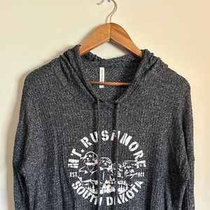 Cozy Mt. Rushmore thermal stretch hoodie